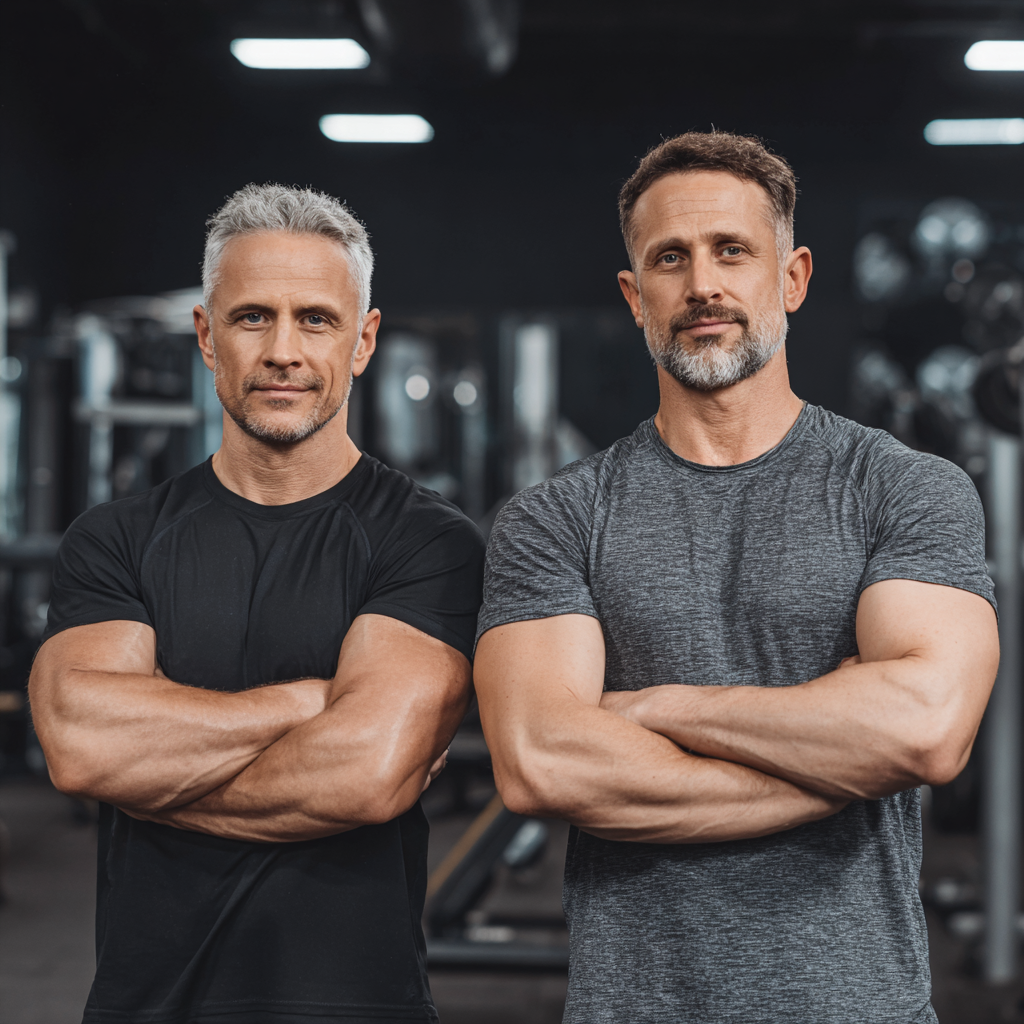Confident older adult man during workout planning session